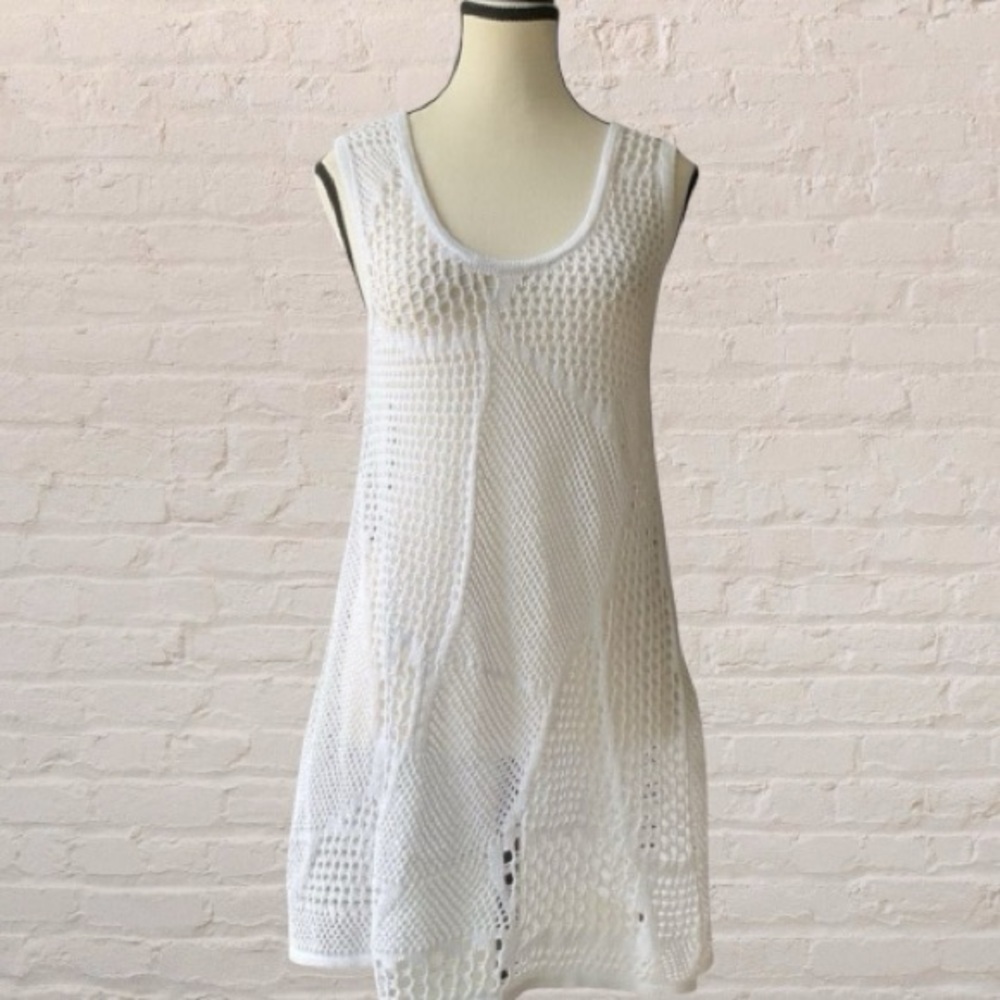 Women's Eight Eight Eight White cotton Crochet swim cover mini dress size S